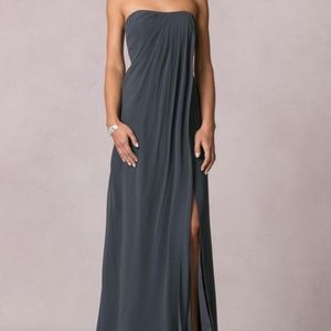 JENNY YOO COLLECTION racquel gray chiffon dress